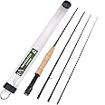 M MAXIMUMCATCH Maxcatch Extreme Graphite Fly Fishing Rod 4-Piece 9 Feet with IM6 Carbon Blank, Hard Chromed Guides, A Cork Grip (Size:3/4/5/6/7/8/10wt)
