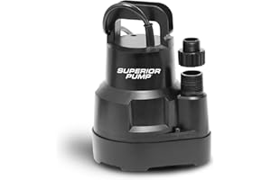 Superior Pump 91016 Thermoplastic Oil-free Utility Pump, 1/6 HP, Black