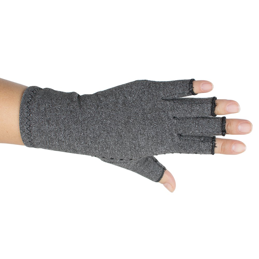 Pevor Arthritis Compression Gloves Relieve Pain Cotton & Spandex Arthritis Rehabilitation Bumps Training Nursing Grip Gloves S Gray
