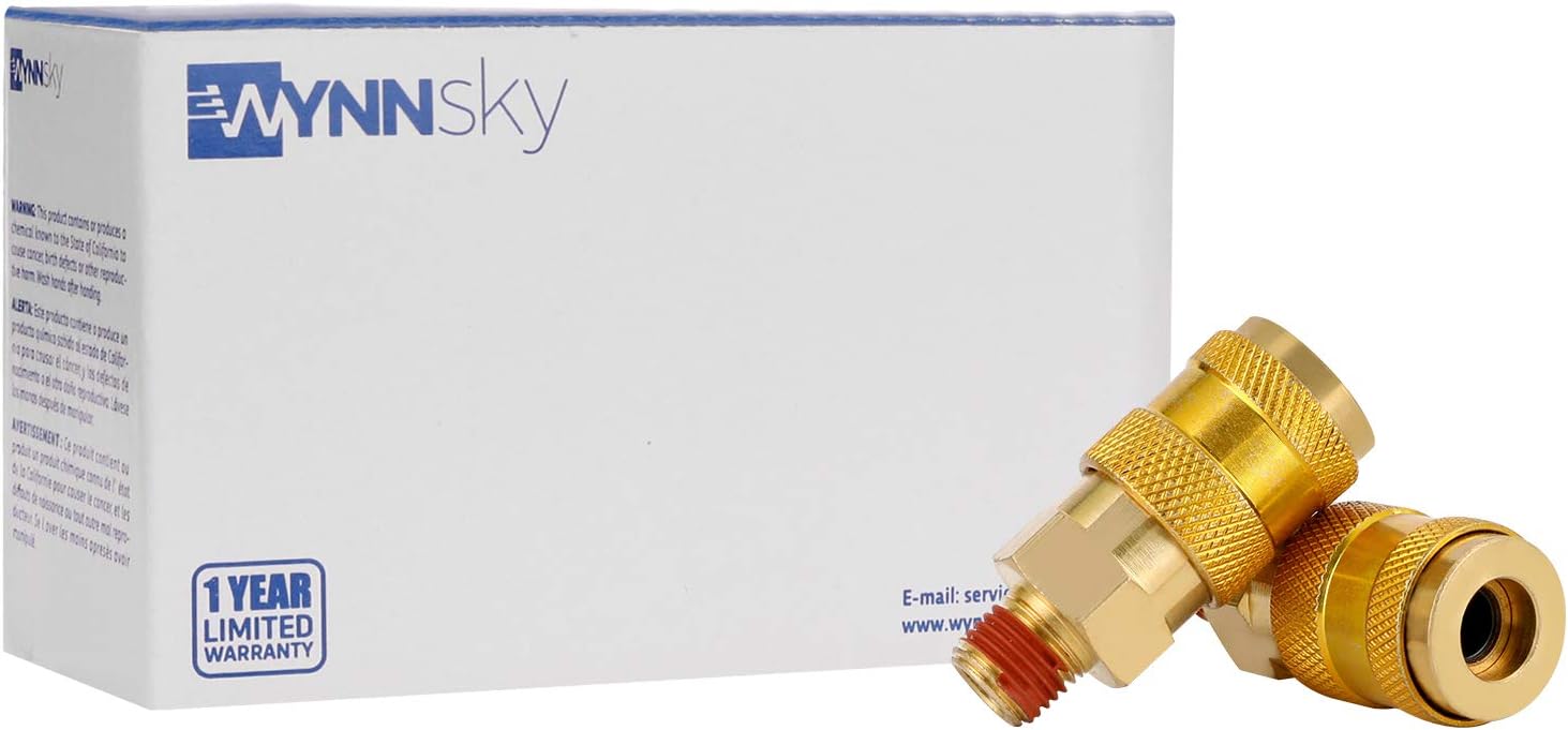 WYNNsky Air Compressor Accessories Fittings, Universal Type Air Coupler with 1/4'' NPT Male Threads, 10 Pieces Air Tools Fittings - - 