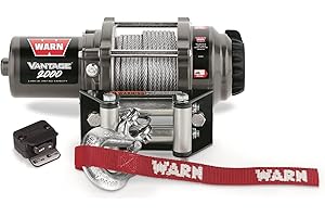 Warn Vantage 2000 Winch - 2000 lb. Capacity, 50' of 5/32" Wire Rope, Roller Fairlead, Wired Remote Control, Weather-Sealed, for ATV/UTV-Used