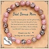 Kilener Bonus Mom & Stepmom Gifts: Beaded Bracelet for Mothers Day, Step Mom, Stepmother, Thank You Gift for Mother in Law