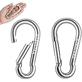 4 Inch Heavy Duty Carabiner Clips,Extra Large Stainless Steel Carabiner for Gym,2 Pcs Snap Hooks