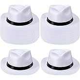 Sureio 24 Pcs Gangster Hat, Plastic Gentlemen Hats, Gangster Costume Hats for Adults 1920s Party Hats