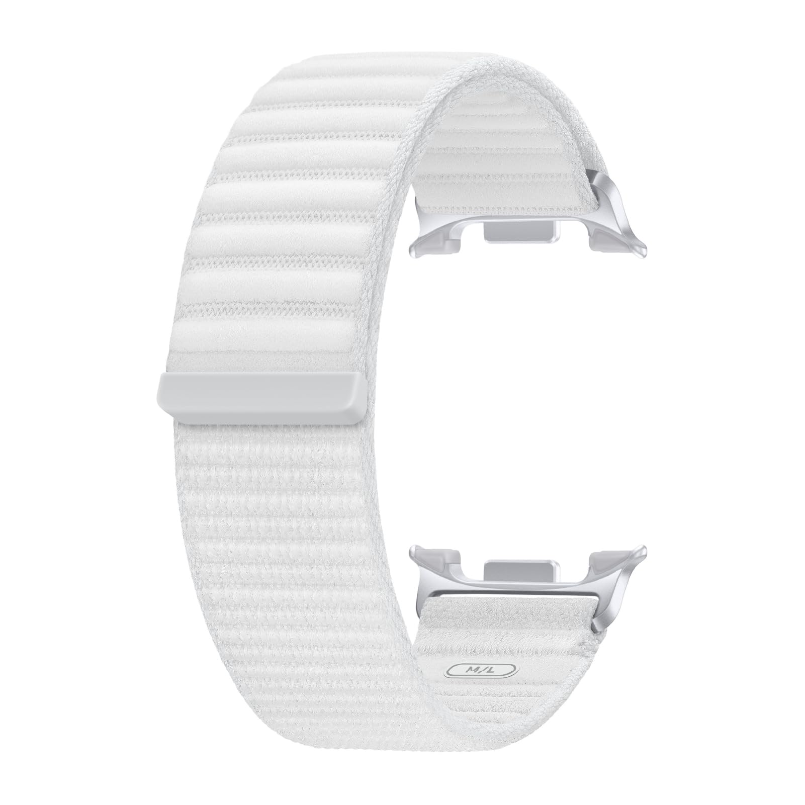 Samsung Galaxy Watch 8 Series Fabric Band, Nylon, Dynamic Lug System, Comfort Fit, Contoured Fit, Lightweight, Compatible with Galaxy Watch 8 and Watch 8 Classic, M/L White Image