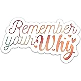 (3PCs) Remember Your Why Motivational Sticker, Inspirational Self Love Quotes Decals Waterproof Vinyl Positivity Mental Health Stickers for Water Bottle Scrapbook Notebook Laptop Tumbler (3 Inches)