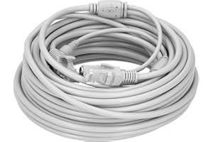 Ethernet Cable with 2 - in - 1 Power Supply for IP Camera, 15m / 49.2ft, RJ45 and DC Connector - Stable Performance, Gold - P