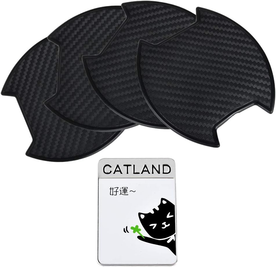 Amazon Catland 車 ドアハンドルプロテクター 車用 ドアハンドル プロテクター シール カバー ステッカー 保護 傷防止 カーボン ドアハンドルプロテクションカバー ドアノブ ガード 引っかき傷 保護フィルム Tpu アクセサリー パーツ 外装 黒い ブラック 4枚