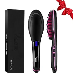 VJ Cepillo Alisador Ionico Alisador de Pelo de Calefacción cerámica - Viaje y Casa Alisador de Pelo/Adjustable Temperature 24 Degree+Antiestático+2 Años Garantía+Regalos Originales para mujer