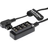Alvin's Cables D-tap Splitter Cable D-tap Male to 4 Port Dtap Female Power Supply for V-Mount Camera Battery P-tap Power Hub 