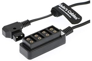 Alvin's Cables D-tap Splitter Cable D-tap Male to 4 Port Dtap Female Power Supply for V-Mount Camera Battery P-tap Power Hub 