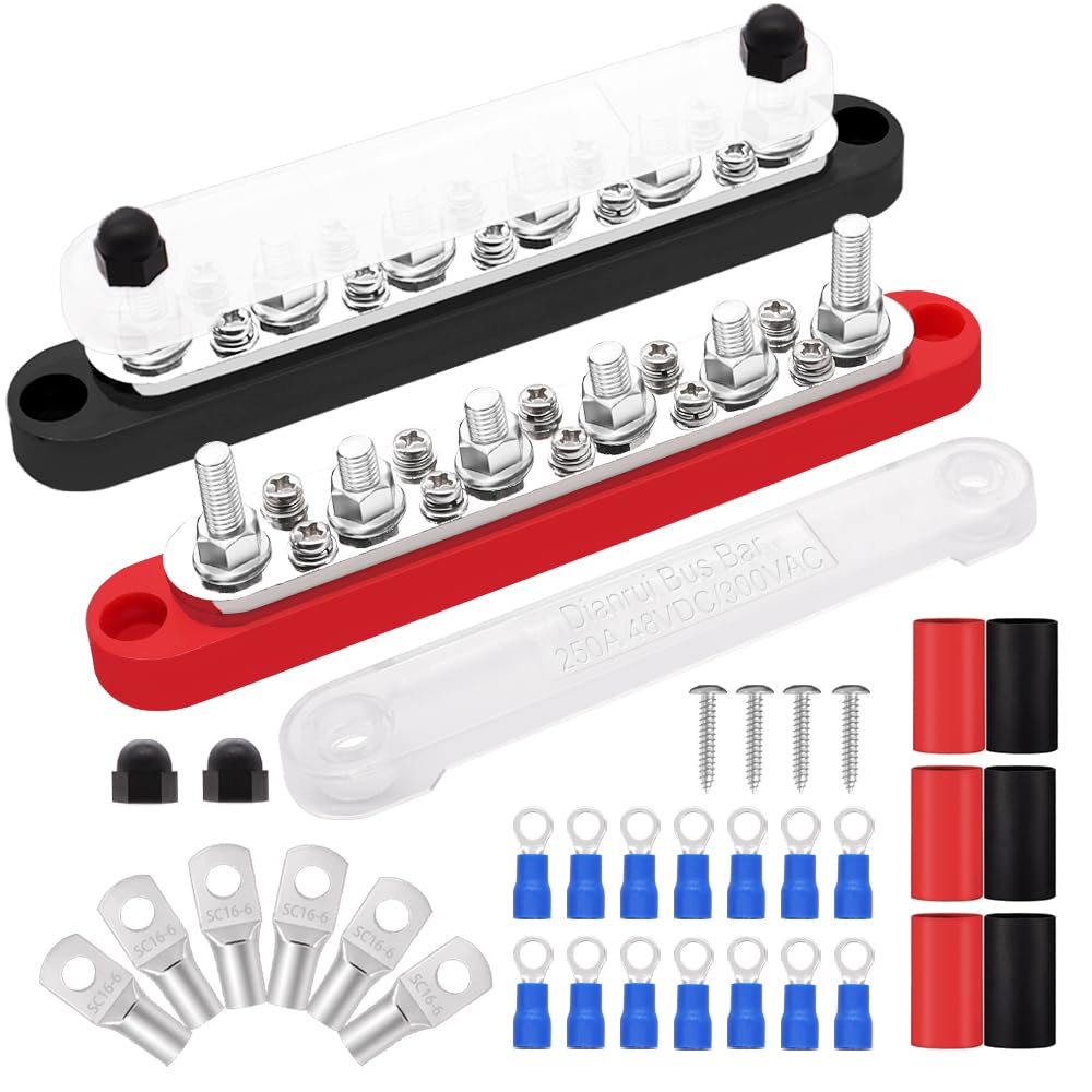 Dianrui 12V Bus Bar 14 Power Distribution Block 250A Marine