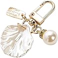 Gold Pendant Handbag Rhinestones Keychain Keyring Shell Purse Charm Crystal Pearl Keychains Car Ring Accessories P 168874680