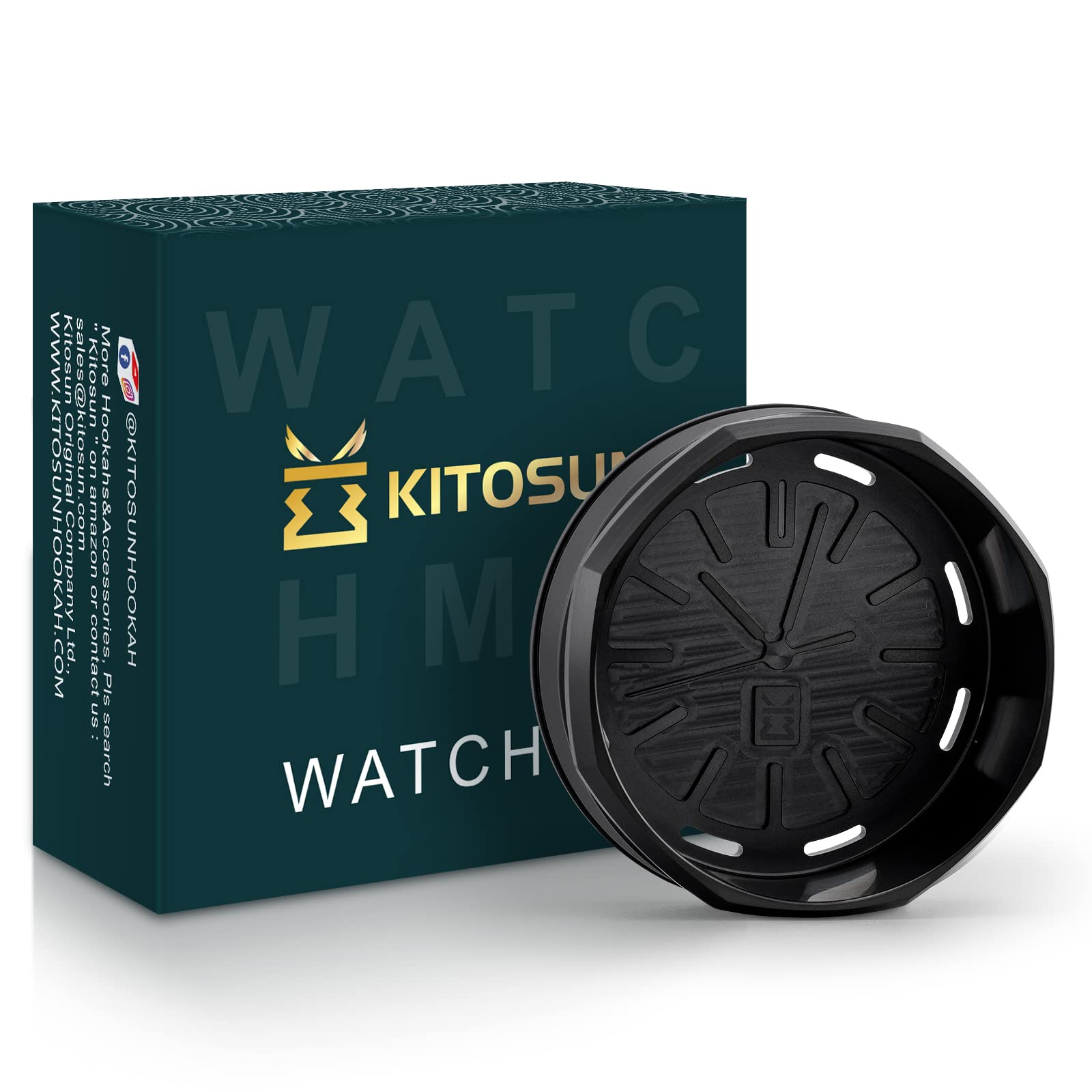 KITOSUN WatcHMD Charcoal Heat Management Device Stainless Steel HMD Coals Holders Tray, Easy Hold 3 Pieces 26 MM Coconut Charcoals Cubes (APwatcHMD-Black) — image 1