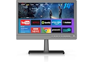 Feihe 14 inch Small Smart TV Built-in APP, HD Flat Screen Smart TV for Home, Kitchen, RV Camper or On-The-Go Entertainment (Inches, 14)