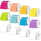 Ctosree 1560 Pcs 2 Inch Round Thermal Labels Circle Thermal Sticker Labels Self Adhesive Round Direct Multipurpose Printer Stickers for DIY, Name Tag, 12 Rolls