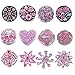 Souarts Pack of 12pcs Mixed Rhinestone Snap Buttons Interchangeable Jewelry Charms Snap Charm Stocking Gifts for Jewelry Necklace Bracelet Making DIY Craft Accessories (Pink Heart)