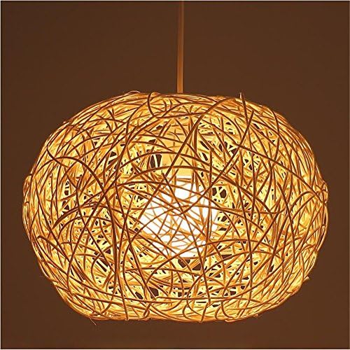 Leihongthebox Pendant Lighting Shade Kit Edison Industrial Hanging Lamp for kitchen/restaurant/living room Rattan orbs lamp Chandelier ,30CM art Ma Ball