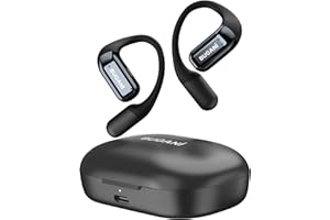 BUGANI Open Ear Headphones Wireless Bluetooth 5.2, 32H Playtime Fast Charging Waterproof Sport Earbuds with ENC Mic for Runni