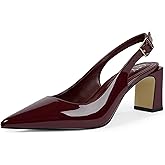 QIY Womens Pumps Pointed Closed Toe Chunky Heel Slingback Heels for Women