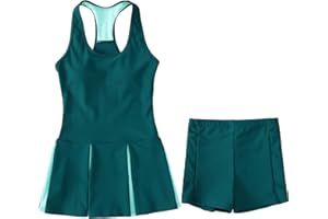 IZYJOY Kids Girls Tennis Golf Dress Outfit Sleeveless Racerback Dresses with Shorts Pockets Sport Athletic 2 Piece Sets