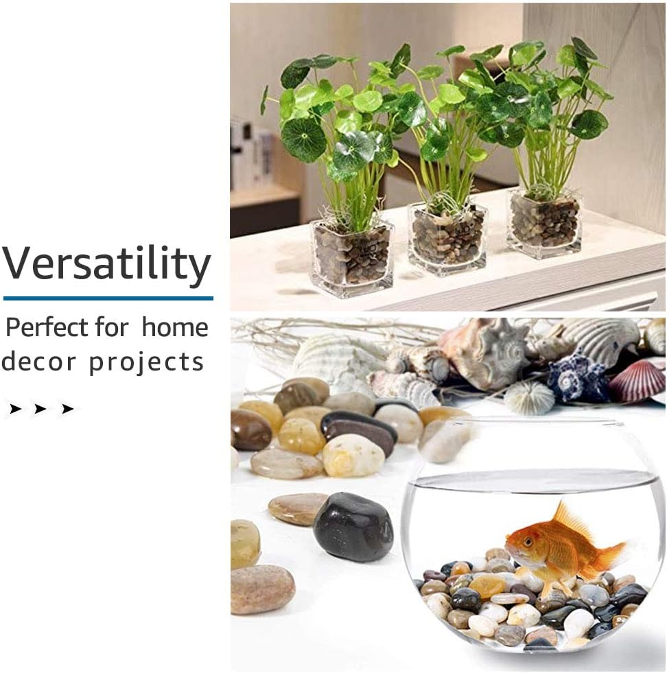 20 Pounds River Rocks, Pebbles, 1-2 Inches Garden Outdoor Decorative Stones, Natural Polished Mixed Color Stones : Garden & Outdoor