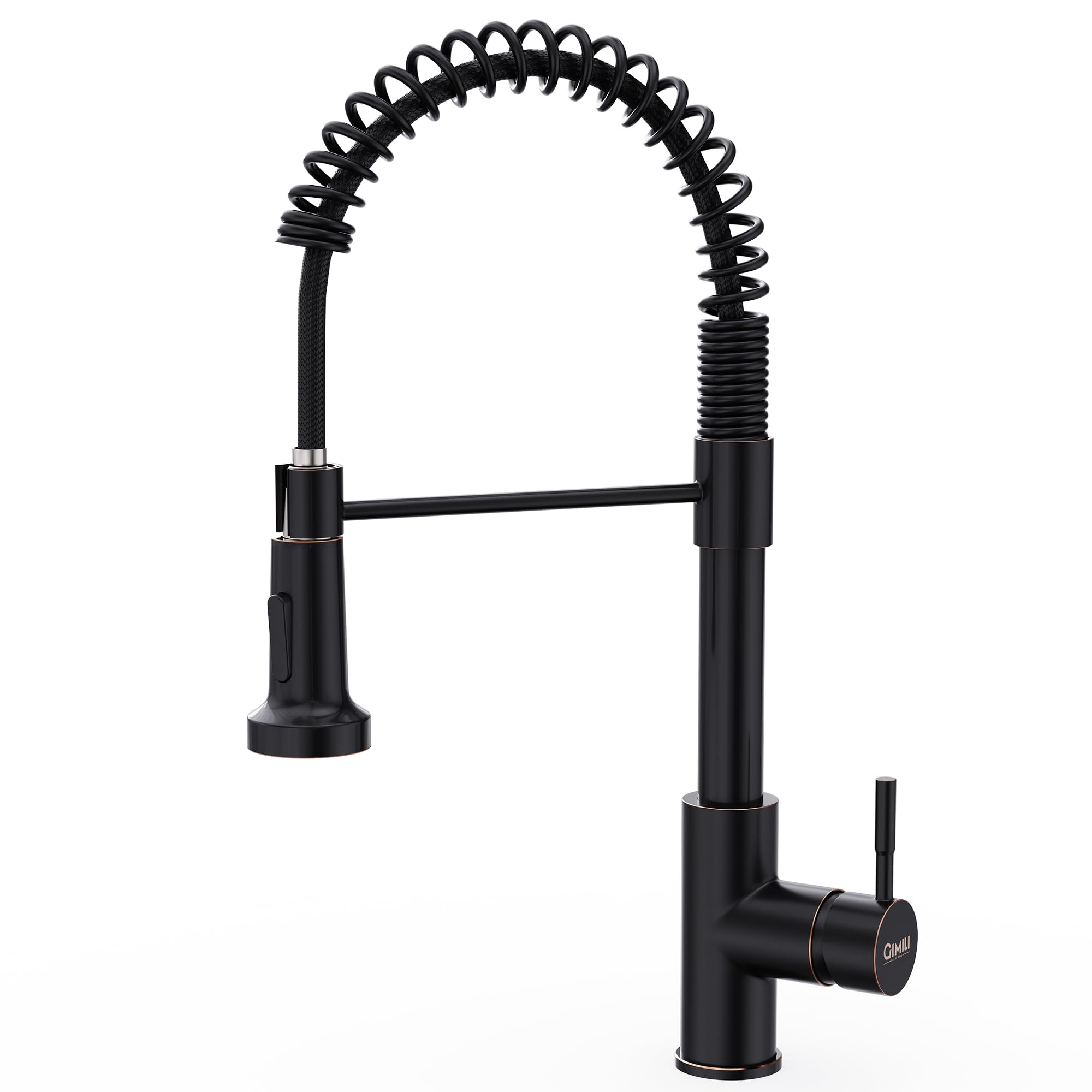 GIMILI Oil Rubbed Bronze Kitchen Faucet with Pull Down Sprayer Single Hole Stainless Steel Sink Faucet, Suitable for Farmhouses, RV, Laundry Room, Outdoor, and Campers. Llave para fregadero de cocina Image GIMILI Oil Rubbed Bronze Kitchen Faucet with Pull Down Sprayer Single Hole Stainless Steel Sink Faucet, Suitable for Farmhouses, RV, Laundry Room, Outdoor, and Campers. Llave para fregadero de cocina Image