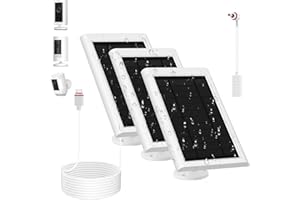 AWWNDD 3 Pack Solar Panel for Ring Camera(2nd Generation) Dustproof Waterproof 5W Solar Panel with 10FT/3M Long Cable for Stick Up & Pro Spotlight Cam Battery for Security Camera