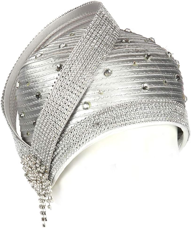 Women Hats Fashion Church Hat with Rhinestones Horse Race Hats for Lady Party Hat