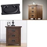 CONGGUAN 2pcs Black Vintage Antique Drawer Ring Pull Handles Cabinet Door view 5