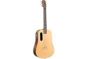 LAVA ME 4 Solid Spruce Top Series,HILAVA 2.0 Smart Acoustics Electric Guitars,right handed,with 3.5 inch TouchScreen,FreeBoost 2.0, Ideal Bag, Woodgrain Brown/Burlywood,36 inch