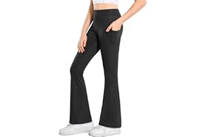 Stelle Girl's Flare Leggings with Pockets High Waisted Bootcut Yoga Pants Kids Dance Bell Bottoms Leggings