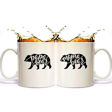 Mama Bear Papa Bear Couples Funny Coffee Mug Set Unique Gift For Couples His And Hers Anniversary Present Husband And Wife Gifts Perfect Christmas