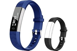 BIGGERFIVE Slim Fitness Tracker Watch for Kids Girls Boys Teens, Waterproof Activity Tracker with Pedometer, Calorie and Step Counter, Sleep Monitor, Silent Alarm Clock(Dual Bands)