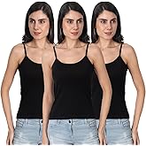 Aimly Tank Tops for Women's 3 Pack Cotton Spaghetti Strap Summer Camisole Scoop Neck Slim Fit Sleeveless