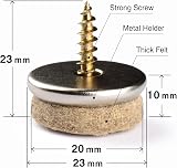 X-Protector Screw-On Felt Pads 24 PCS 20 mm Beige Floor Protectors view 3