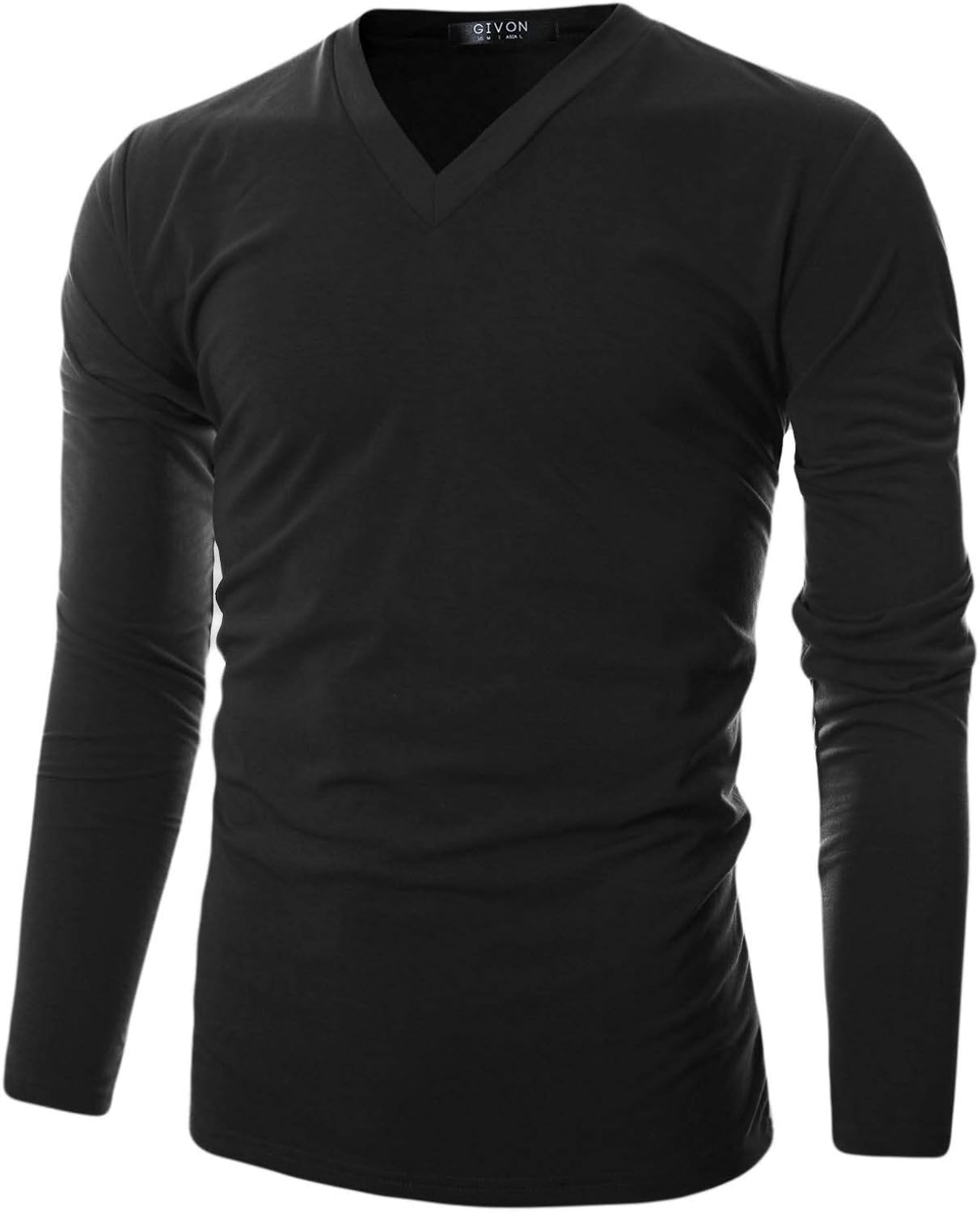GIVON Mens Slim Fit Soft Cotton Long Sleeve Lightweight Thermal VNeck