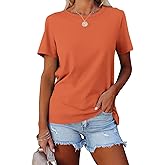 Minetom Women’s T Shirts Color Block Short Sleeve Tops Casual Summer Tees