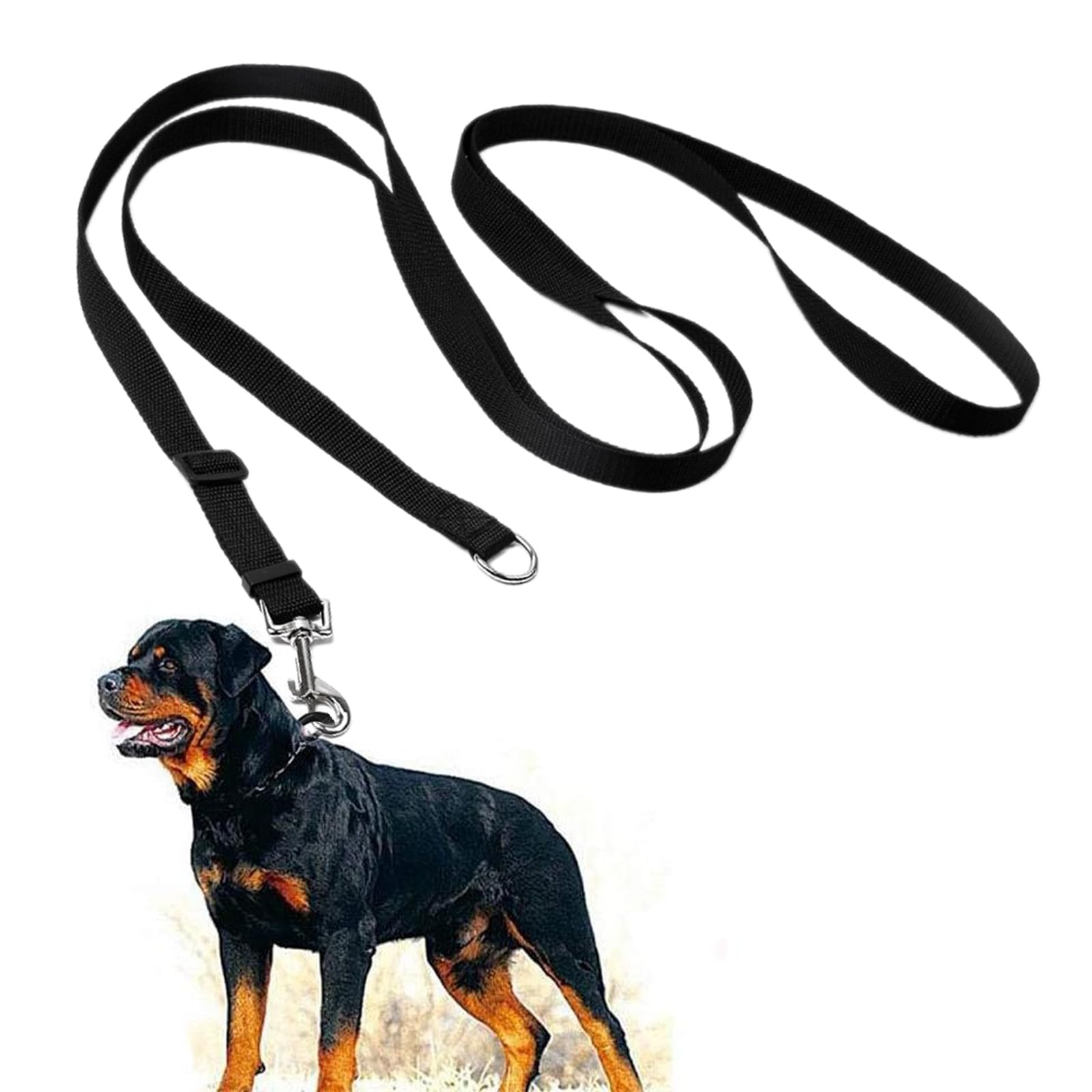 Dog Training Leash Ultra Long line, suitable for large, medium and small dogs - suitable for pet recall training Obedience, running, camping, backyard Strong leash with metal components (black)