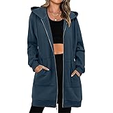 StunShow Women's Zip Up Hoodies Oversized Fleece Long Sleeve Sweatshirts Casual Fall Jacket Coat with Pocket(S-3XL)