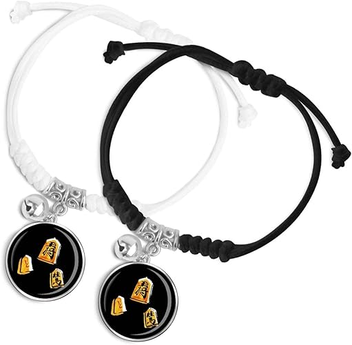 Amazon Co Jp ペアブレスレット バングル 腕輪 駒 将棋 グッズ 棋士 カップル 編み込み アクセサリー ブレスレット メンズ レディース 調節可能 二人の距離が縮まる に鈴を付ける ファッション おしゃれ プレゼント 恋人 誕生日 記念日 ジュエリー