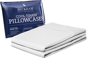 Beckham Hotel Collection Cooling Pillowcases for Hot Sleepers, Standard/Queen Size Set of 2, Cool Bedding, Envelope Closure, Silky Soft, Breathable, Moisture-Wicking, White