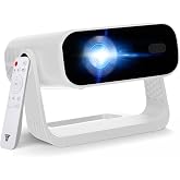 Projector Mini Smart, with Wifi and Bluetooth, 220 ANSI 1080P HD, Built-in Apps, Portable Outdoor Bedroom Movie Projector, for Phone, Android TV, Auto Zoom Keystone, 360&deg; Rotatable Stand Proyector