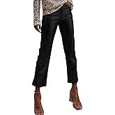 Women's Shiny Metallic Pants Casual High Waist Wide Leg Trouser Holographic Rave Disco Cropped Pants Party Nightout Outfits