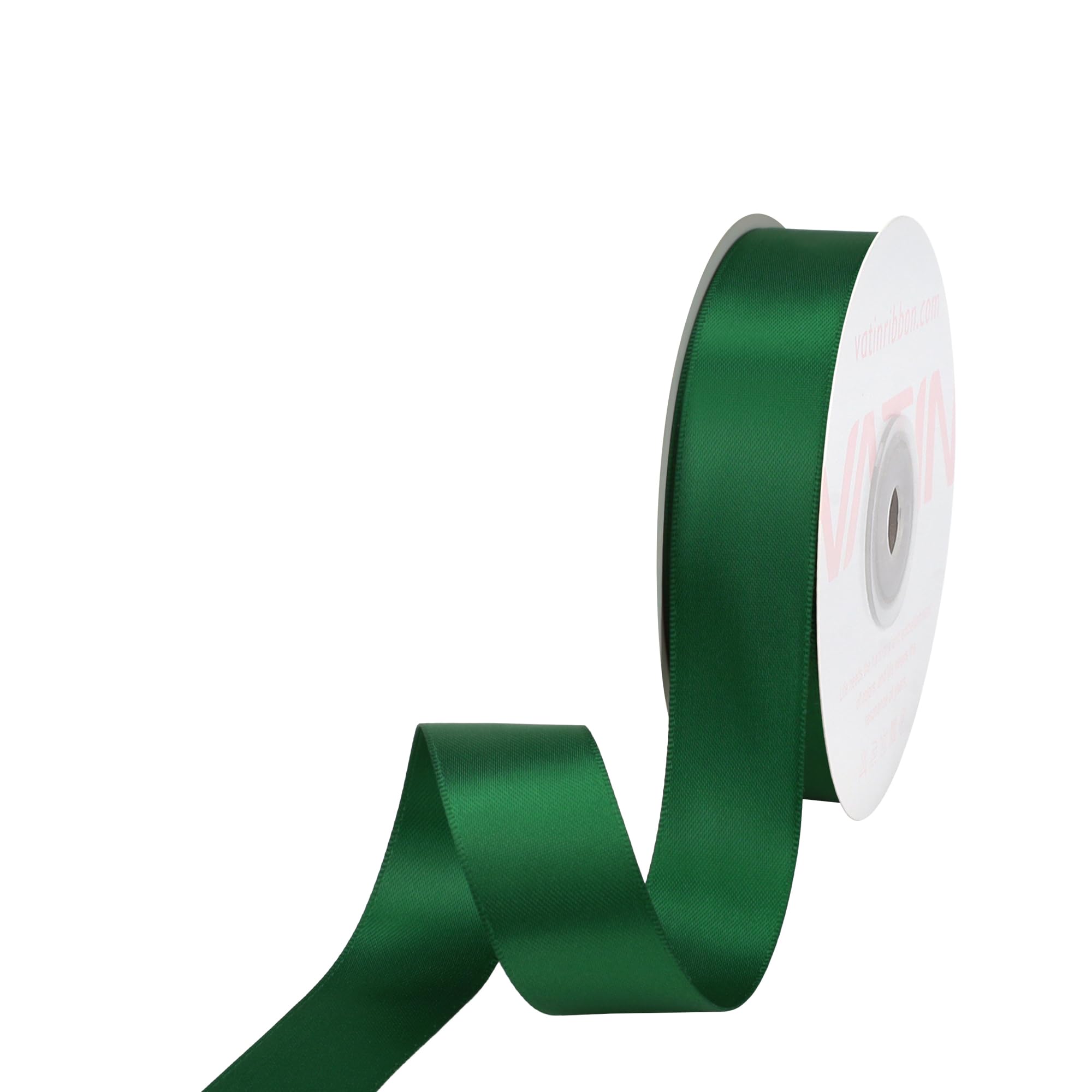VATIN 22mm Double Faced Polyester Satin Ribbon Forest Green - 23 Metre/Spool, Perfect for Wedding Decor, Wreath, Baby Shower,Gift Package Wrapping and Other Projects