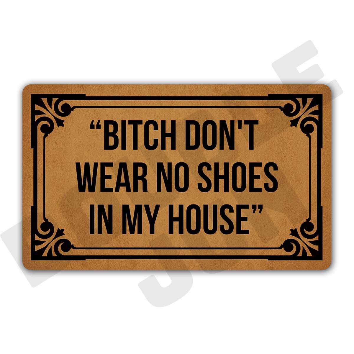 DoubleJun Don't Wear, No Shoes in My House Floor Rug Indoor/Front Door Mats Home Decor Machine Washable Rubber Non Slip Backing 29.5"(W) X 17.7"(L)