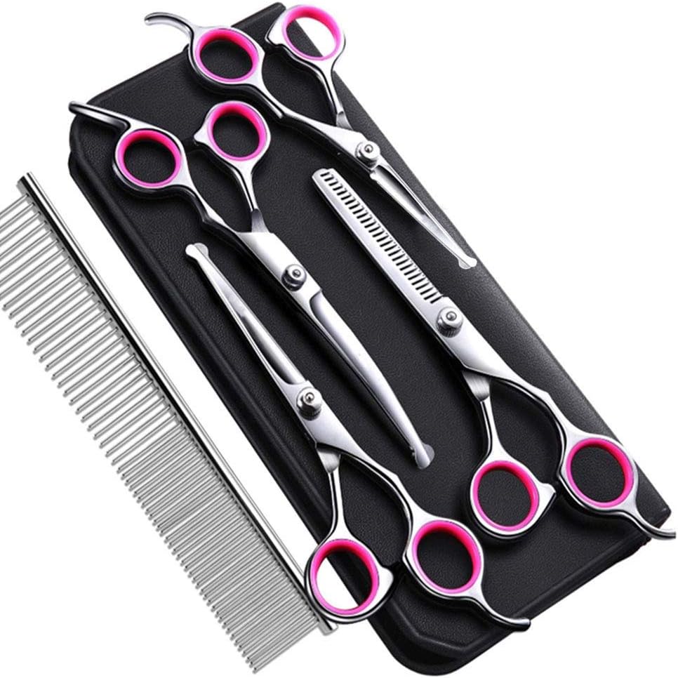 Amazon.com : Stainless Steel Dog Grooming Scissors Kit with Safety
