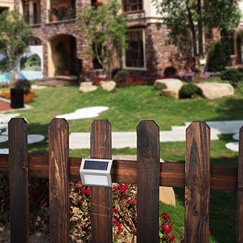 [White Light] Solar Lights for steps decks pathway yard stairs fences, LED lamp, outdoor waterproof, 6 Pack - Thumbnail 6