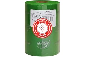 Expo International Decorative Matte Tulle, Roll/Spool of 6” X 100 Yards, Lightweight Polyester Tulle Fabric for Tutus, Costumes, and Party Decorations, Washable, Easy-to-Use, Green