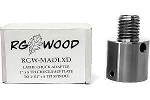 RGWOOD Lathe Chuck Faceplate Adapter from 1-1/4" x 8tpi tpi Lathe to 1" x 8tpi faceplate or Chuck